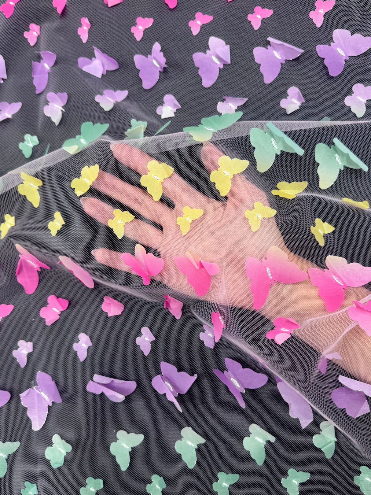 3D Butterfly Lace Rainbow Multicolor
