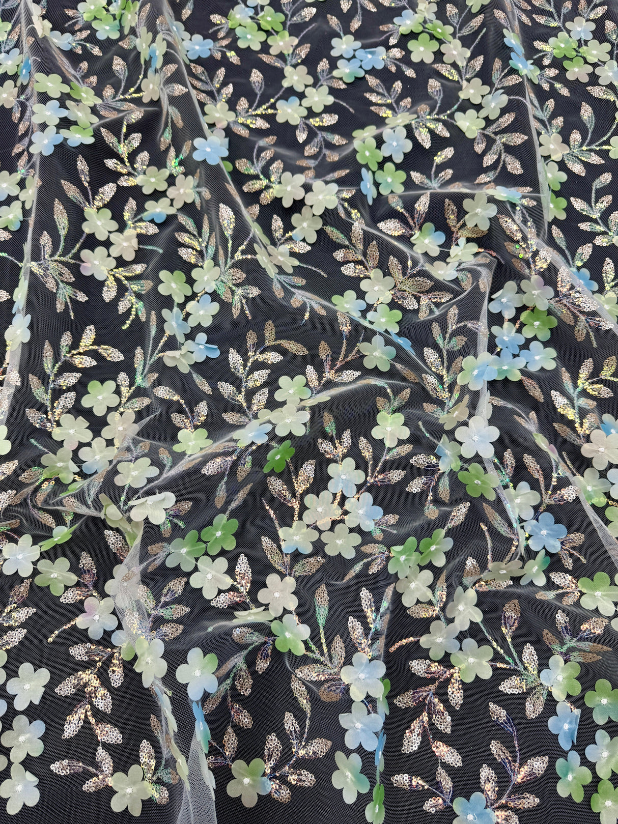 3D Floral Embroidered Tulle