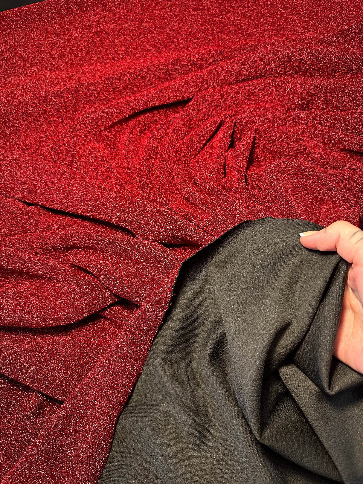 Red Glitter Lurex Jersey