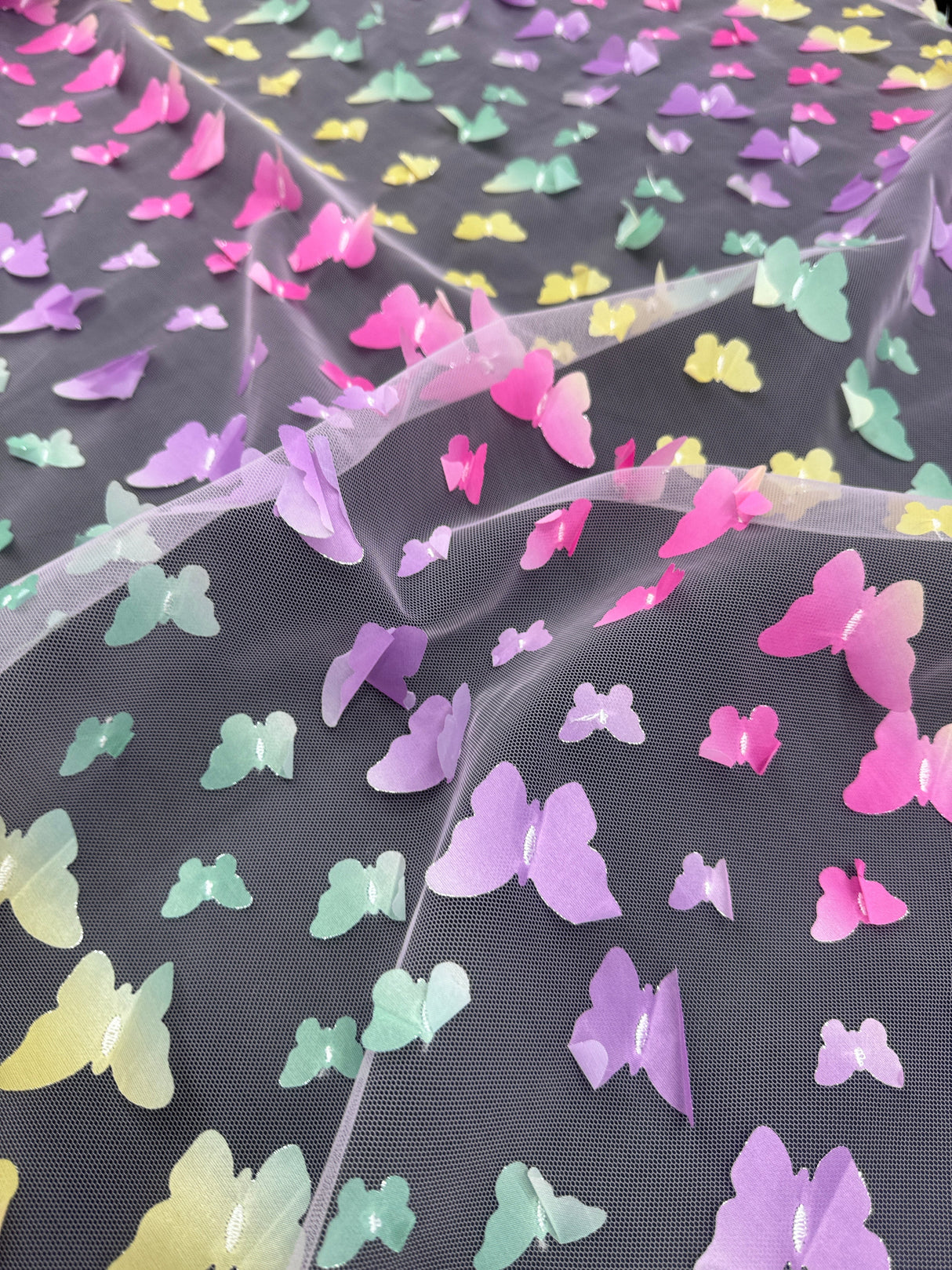 3D Butterfly Lace Rainbow Multicolor