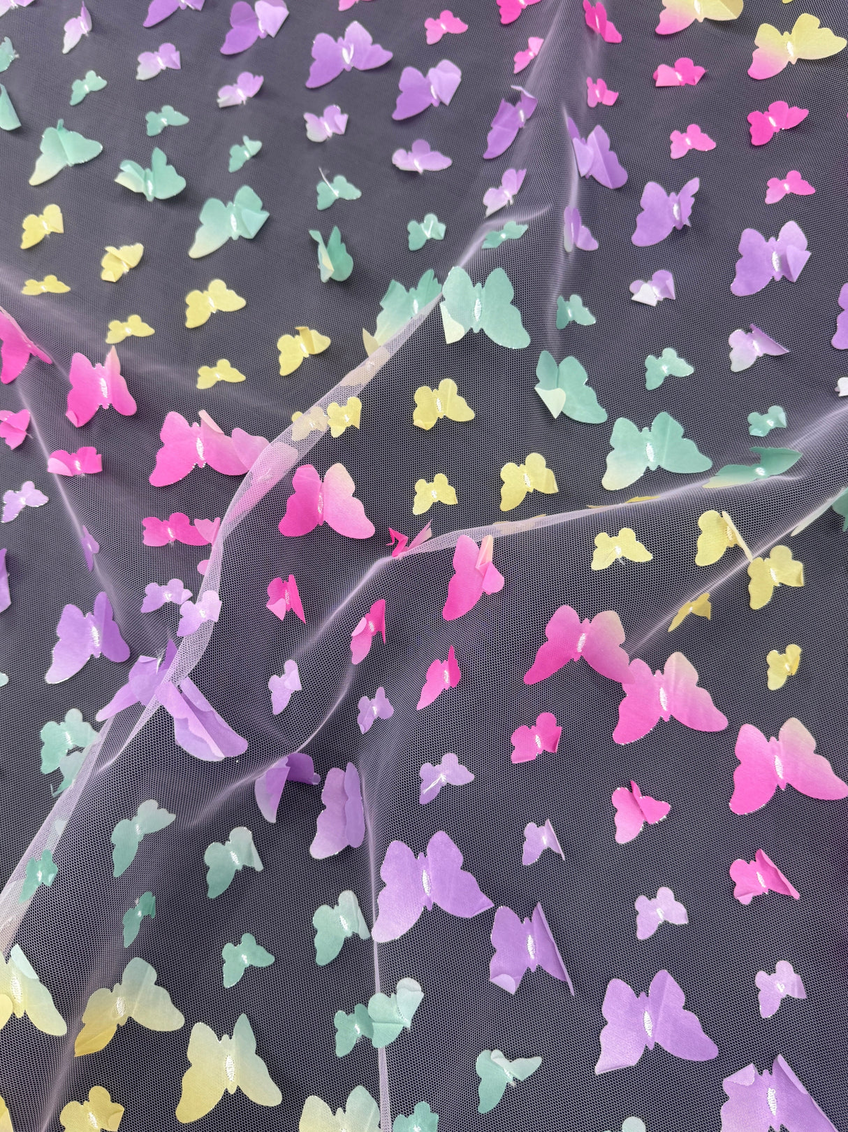 3D Butterfly Lace Rainbow Multicolor