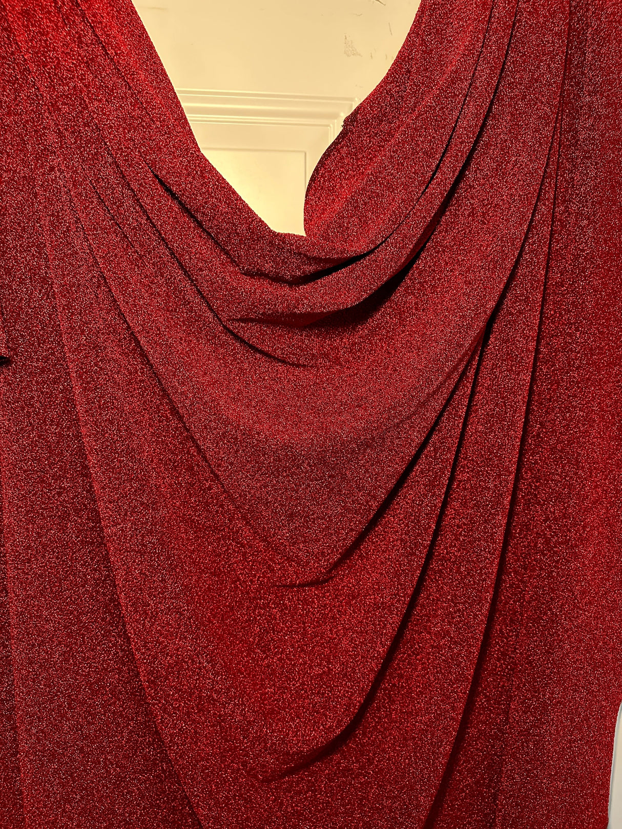 Red Glitter Lurex Jersey