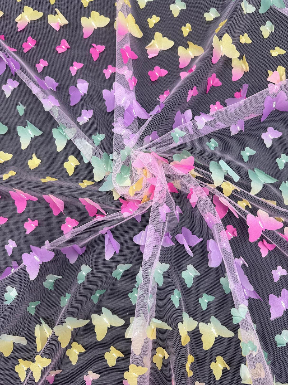 3D Butterfly Lace Rainbow Multicolor