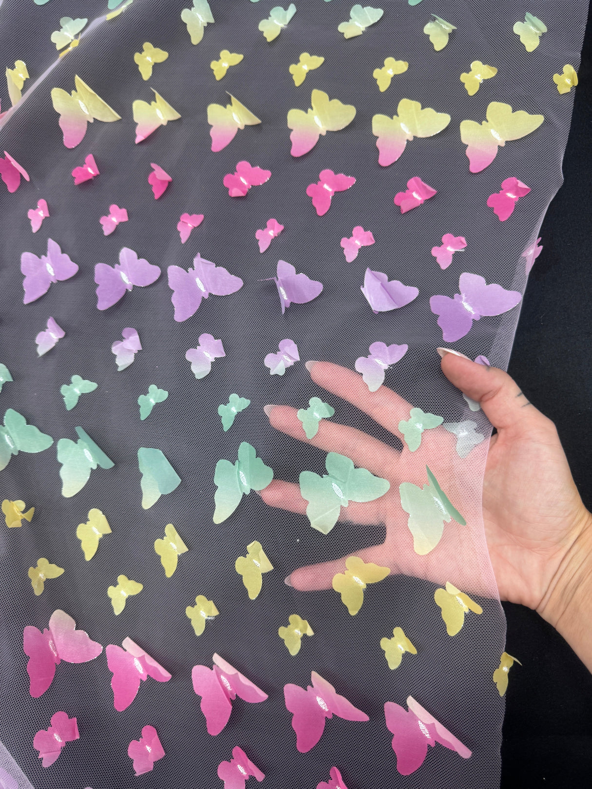3D Butterfly Lace Rainbow Multicolor