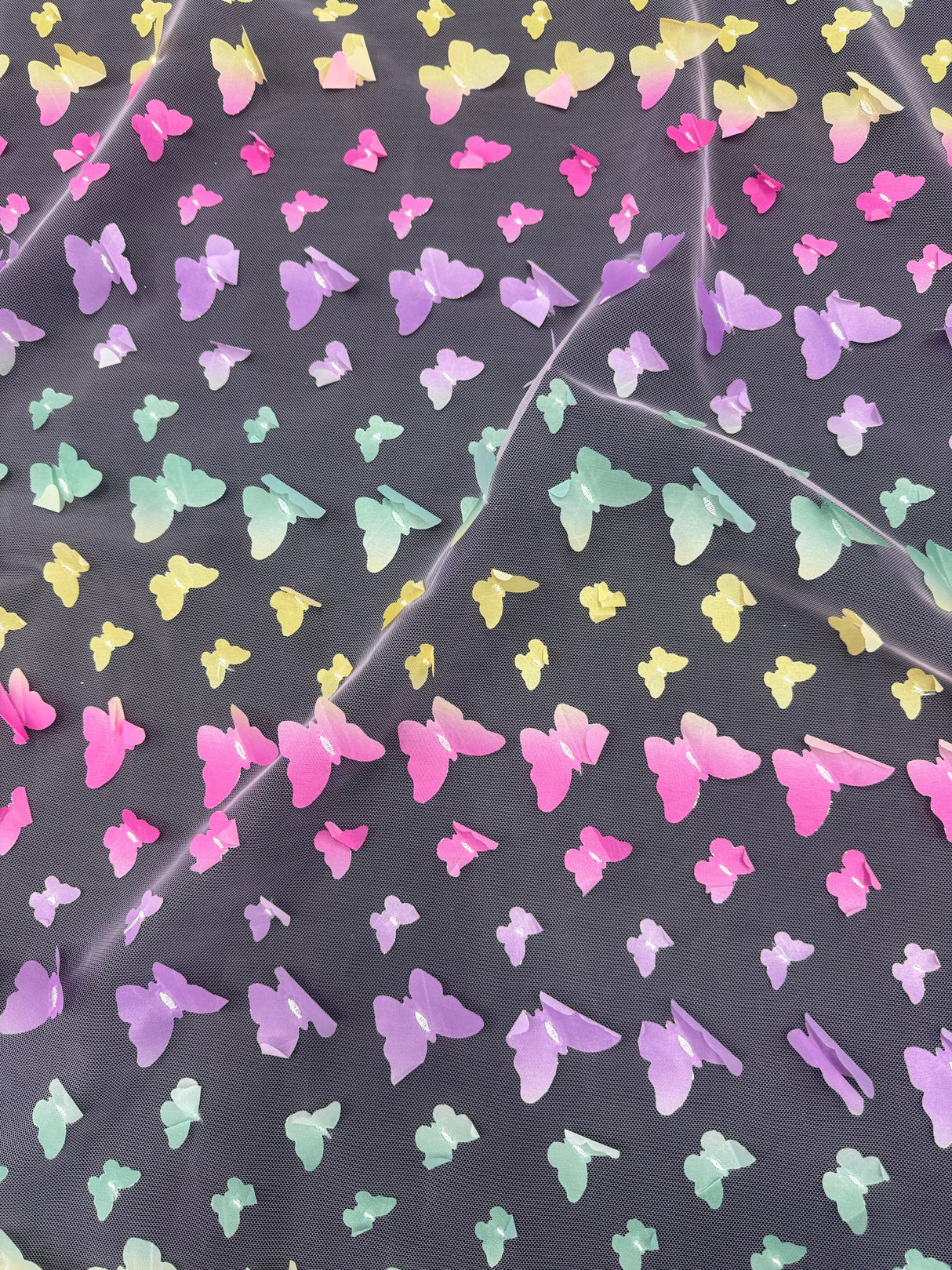 3D Butterfly Lace Rainbow Multicolor