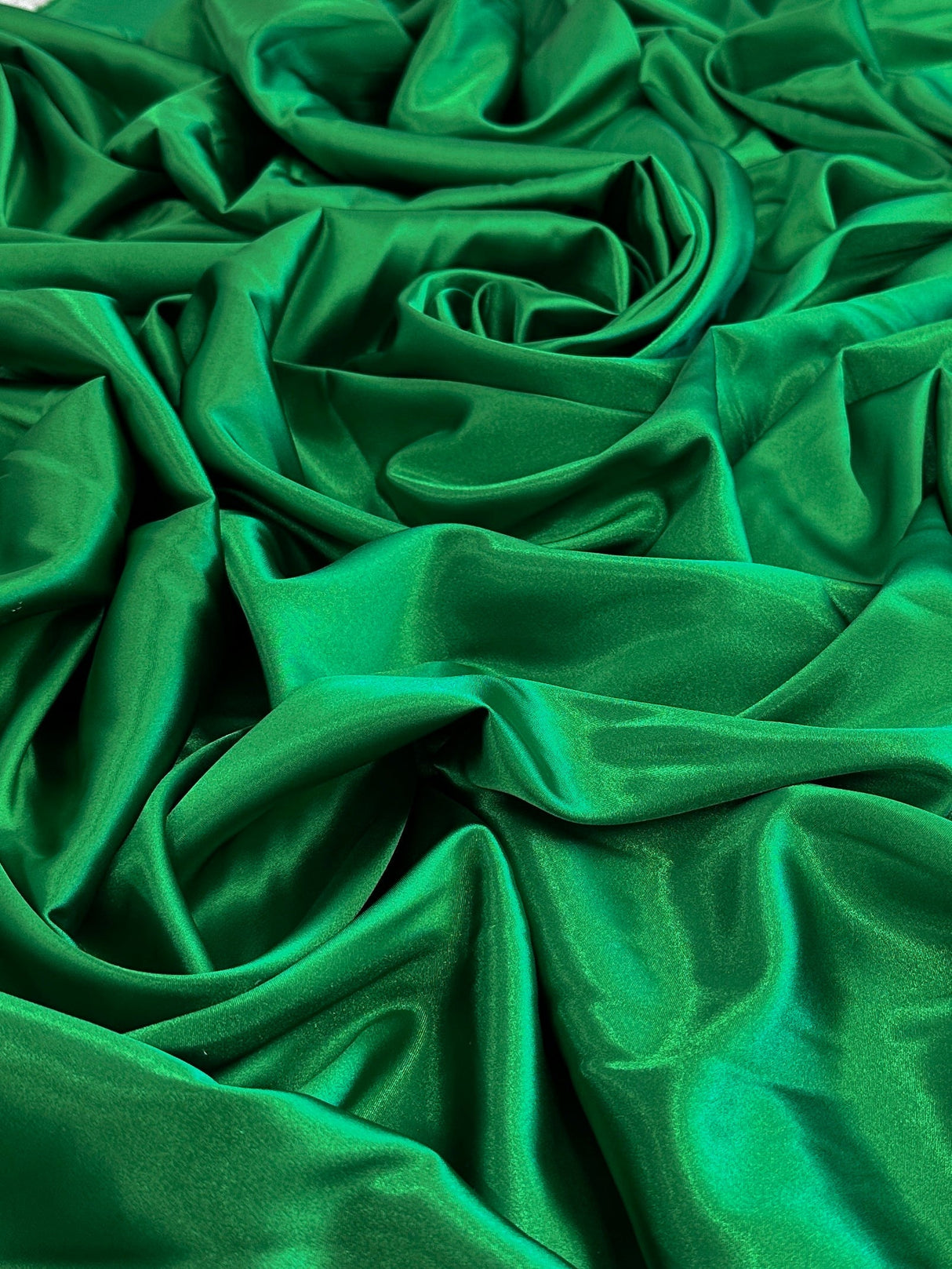 Luxury Silky Stretch Satin Kelly Green