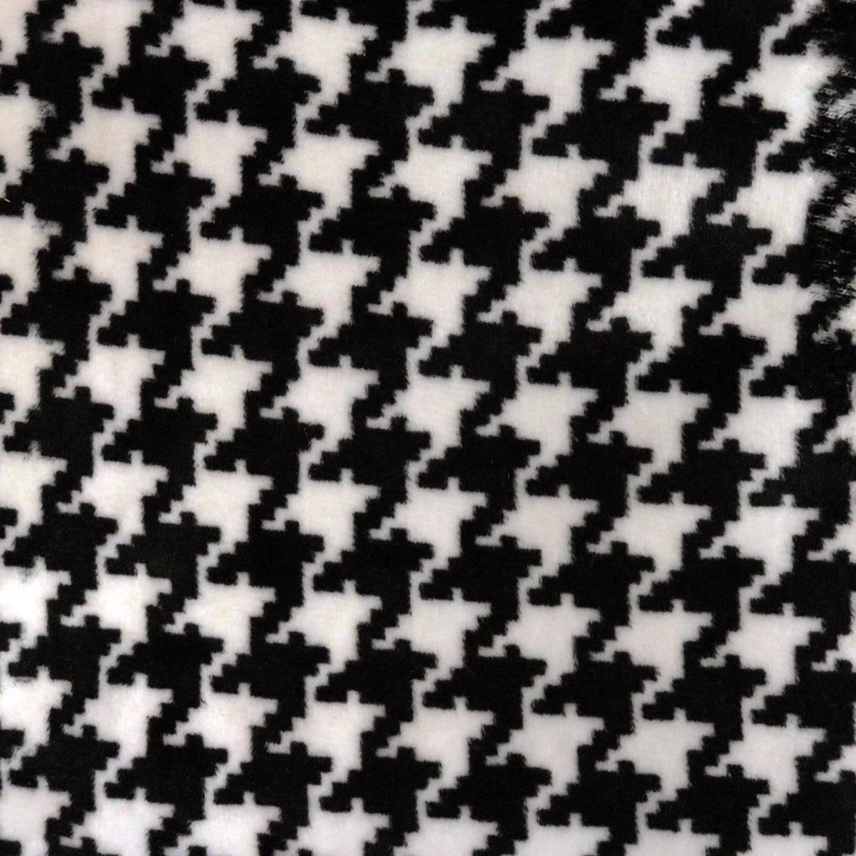 Velvet Upholstery Fabric Hound Black & White