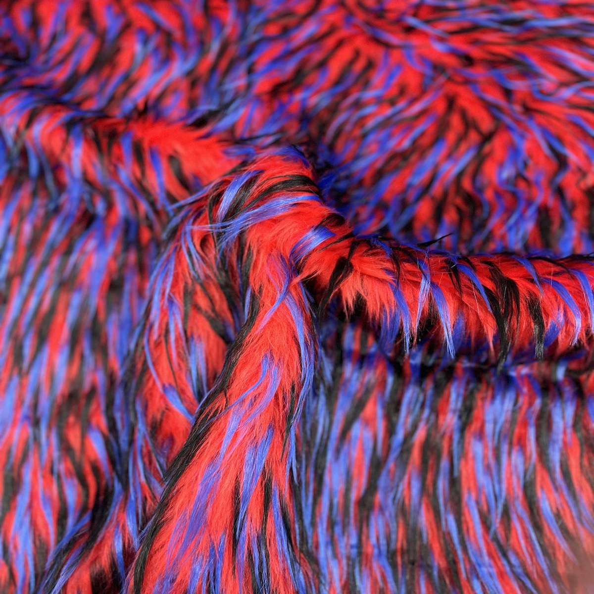 Faux Fur Fabric Three Spike Shaggy Colorful
