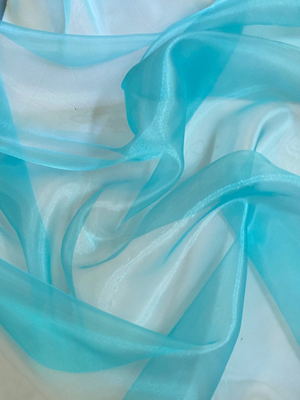 Shimmering Crystal Organza Turquoise
