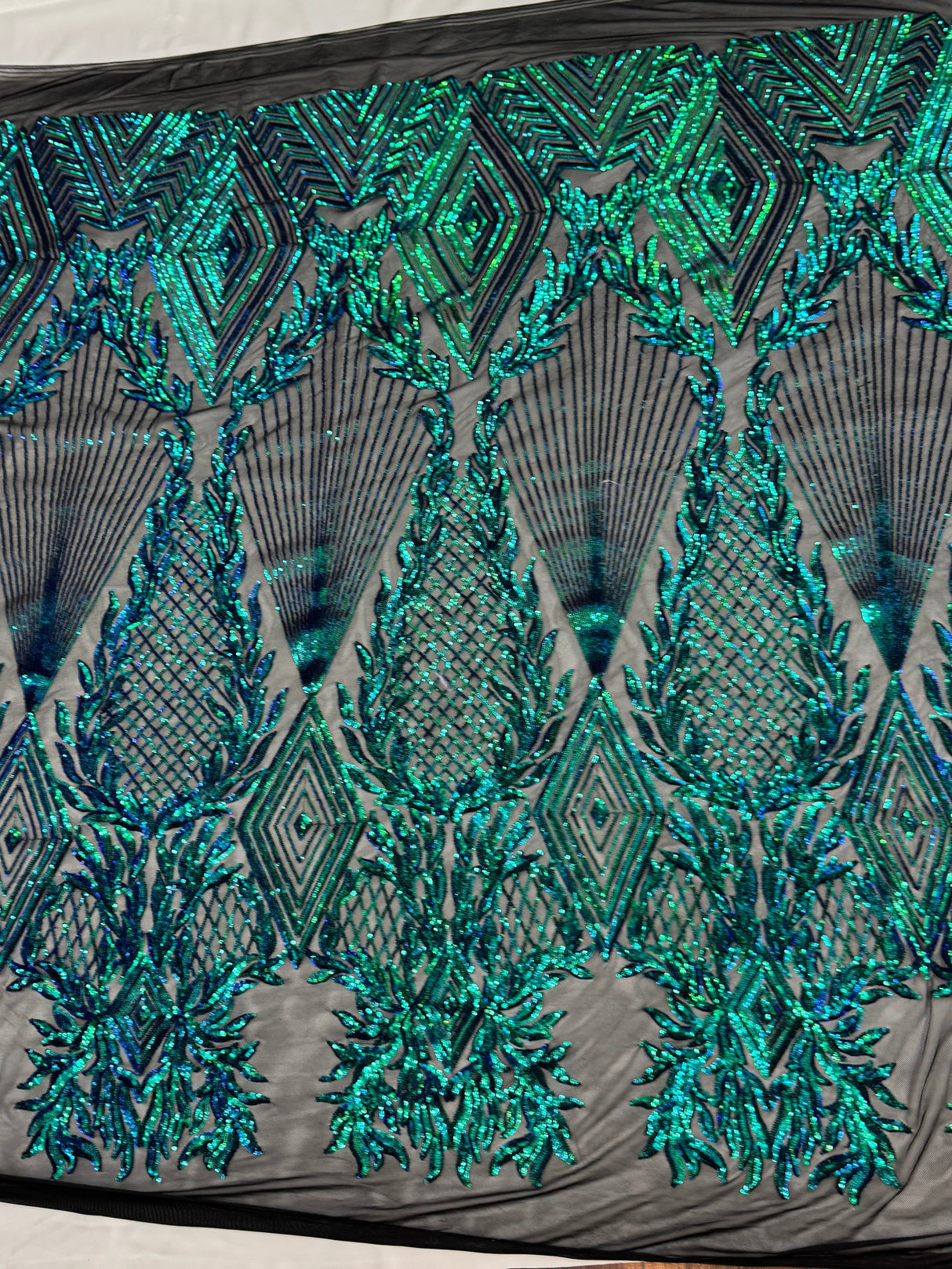 Stretch Sequin Mesh Emerald