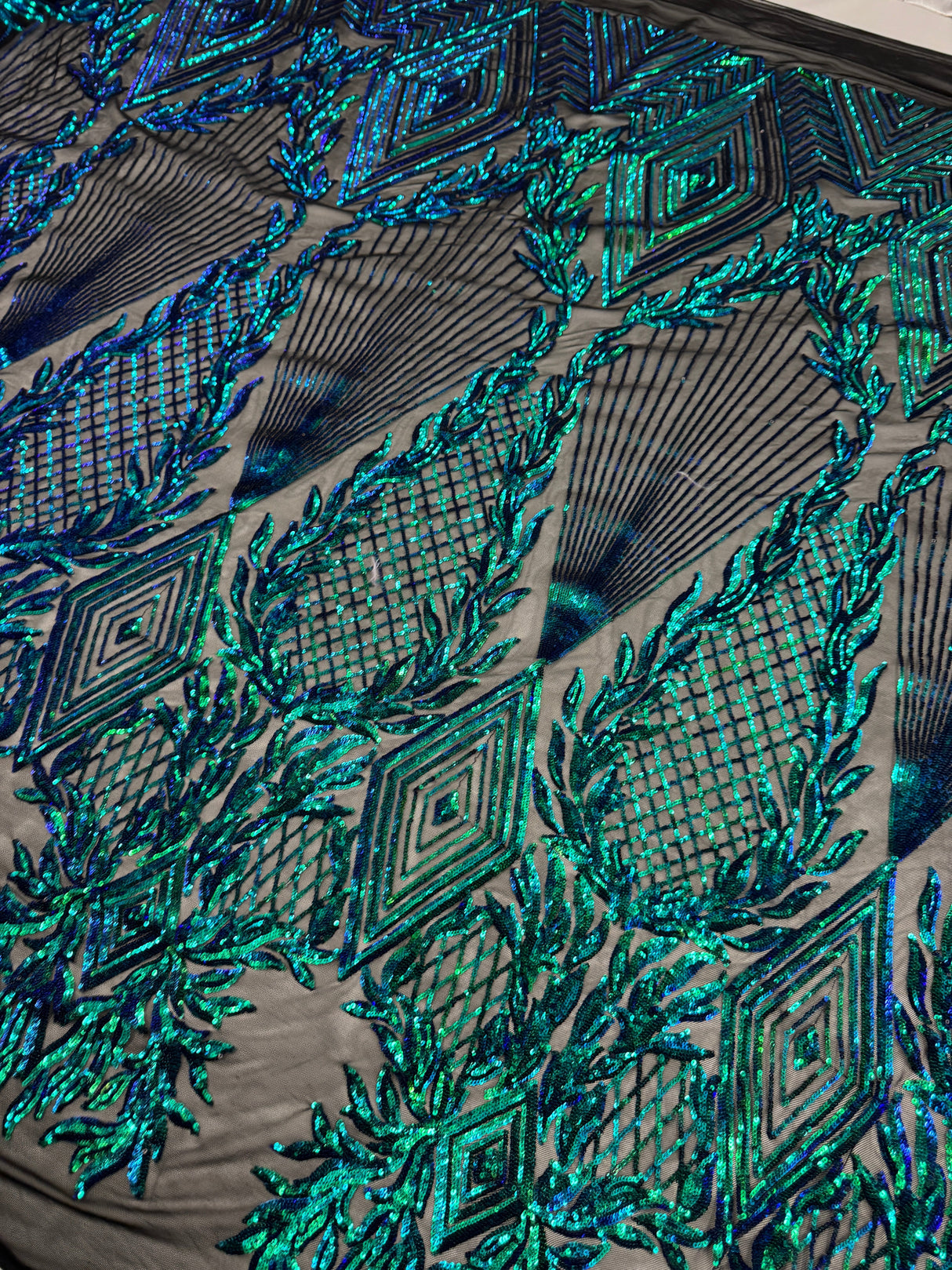 Stretch Sequin Mesh Emerald