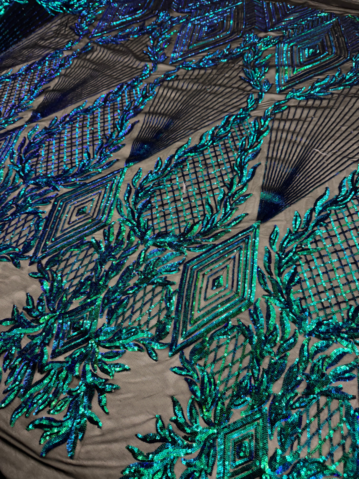 Stretch Sequin Mesh Emerald