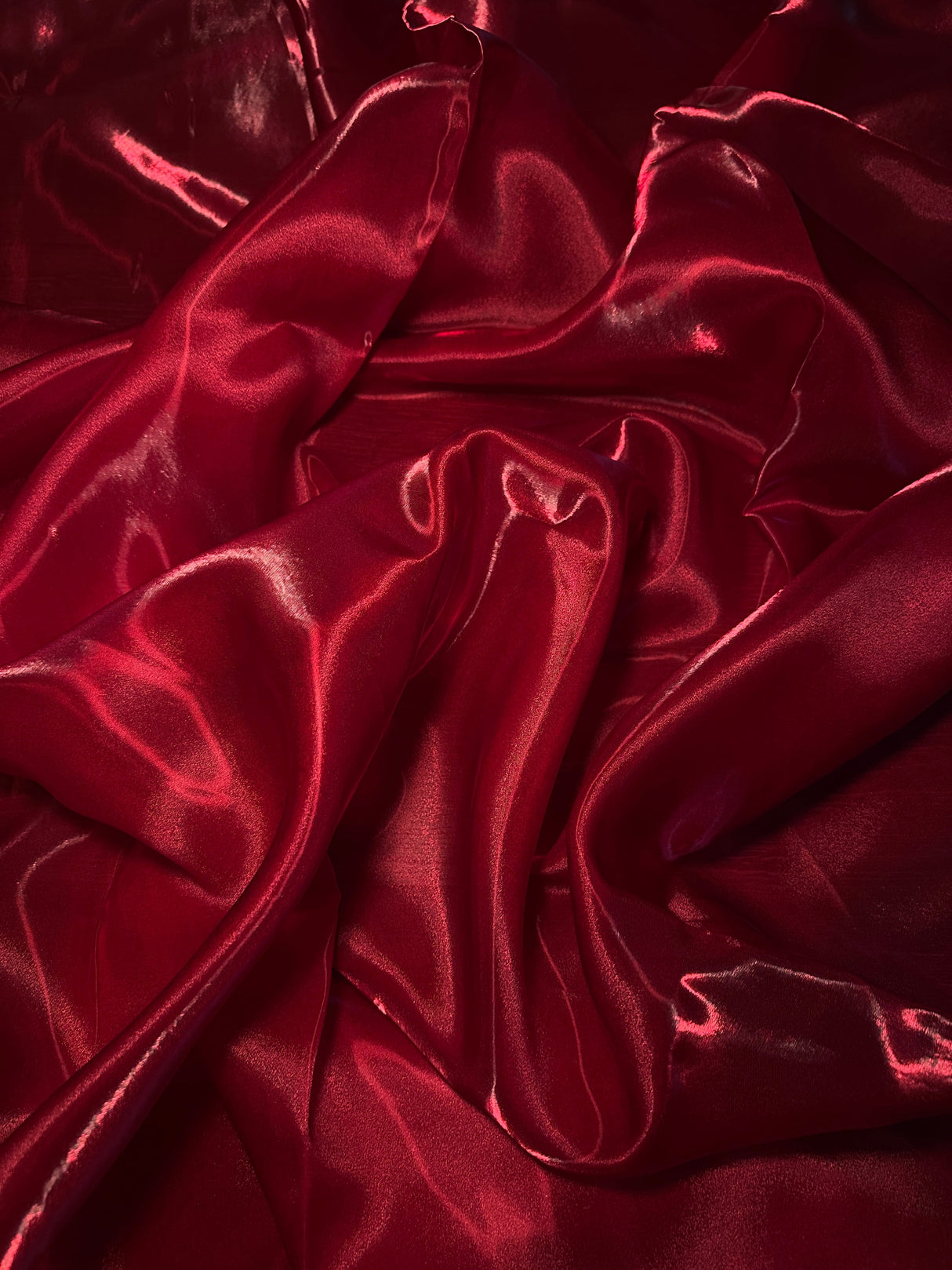 Liquid Shimmery Organza Cranberry Red