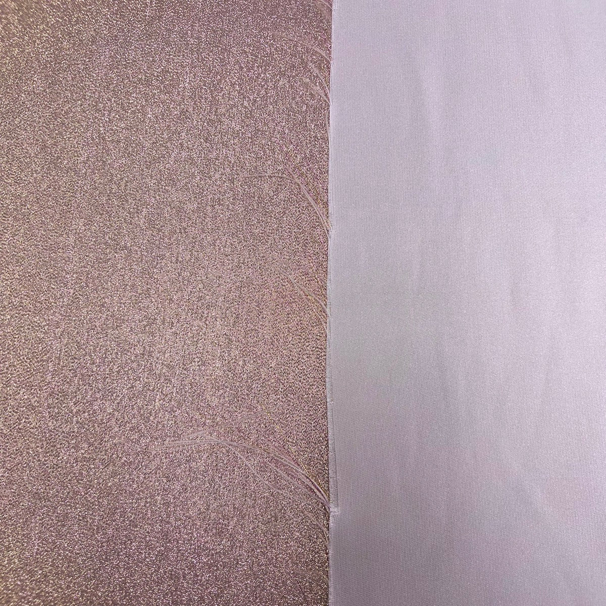 Iridescent Glitter Lurex Faux Satin Polyester Fabric - Lavender, Pink, Gold, Rose Gold, Silver Accent, 58" Width (1 Yard)