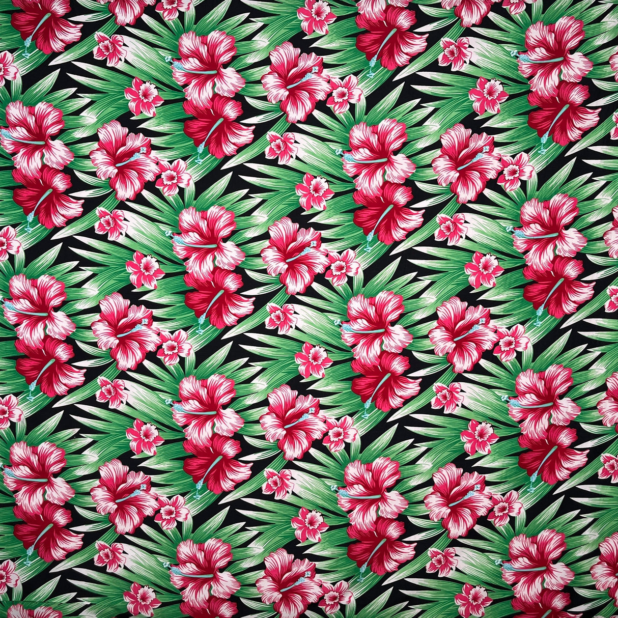 Polyester Fabric Hibiscus Floral Print