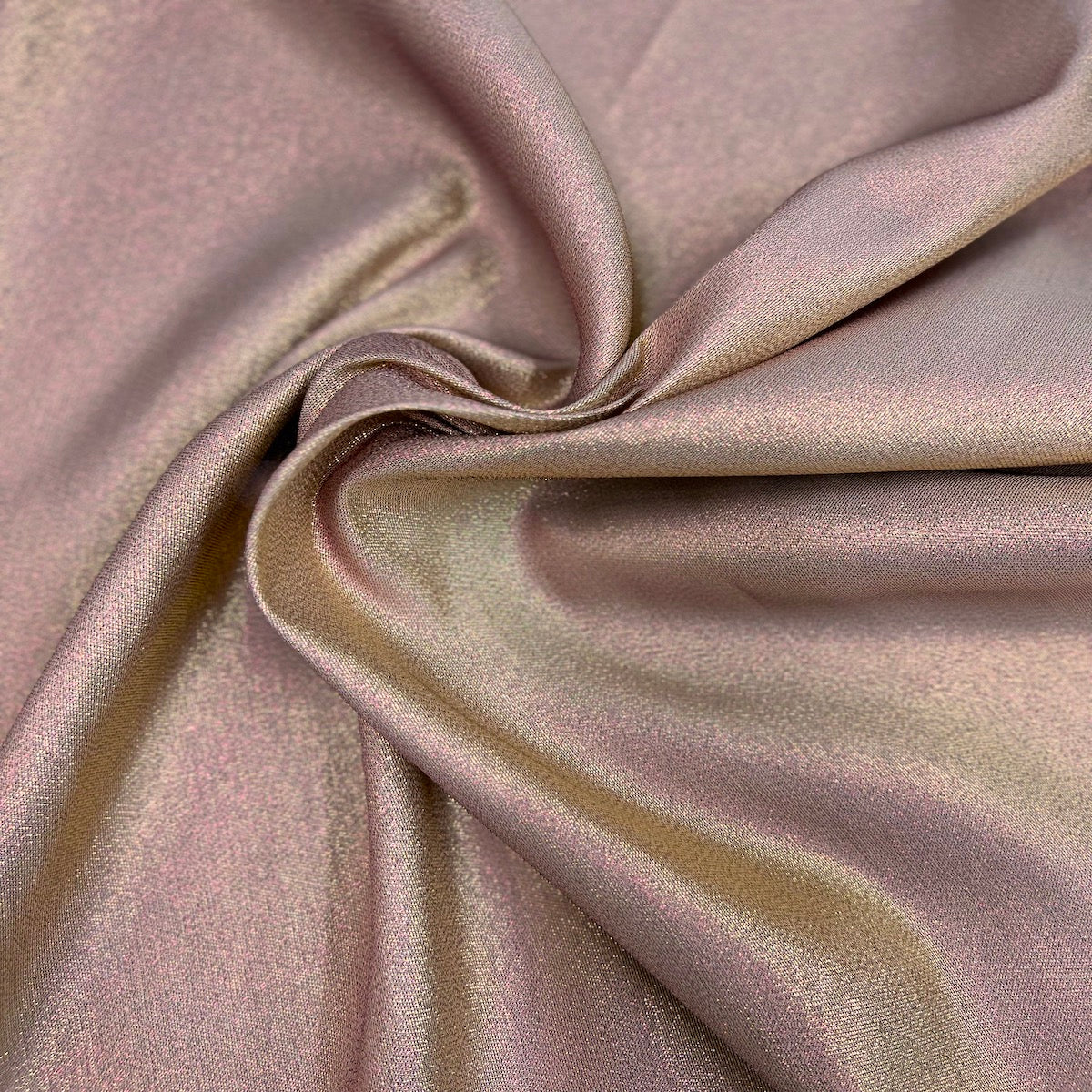 Iridescent Glitter Lurex Faux Satin Polyester Fabric - Lavender, Pink, Gold, Rose Gold, Silver Accent, 58" Width (1 Yard)