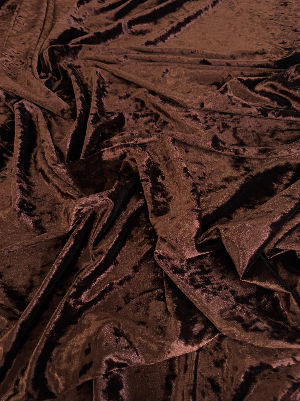 Stretch Crushed Velvet Chocolate Brown
