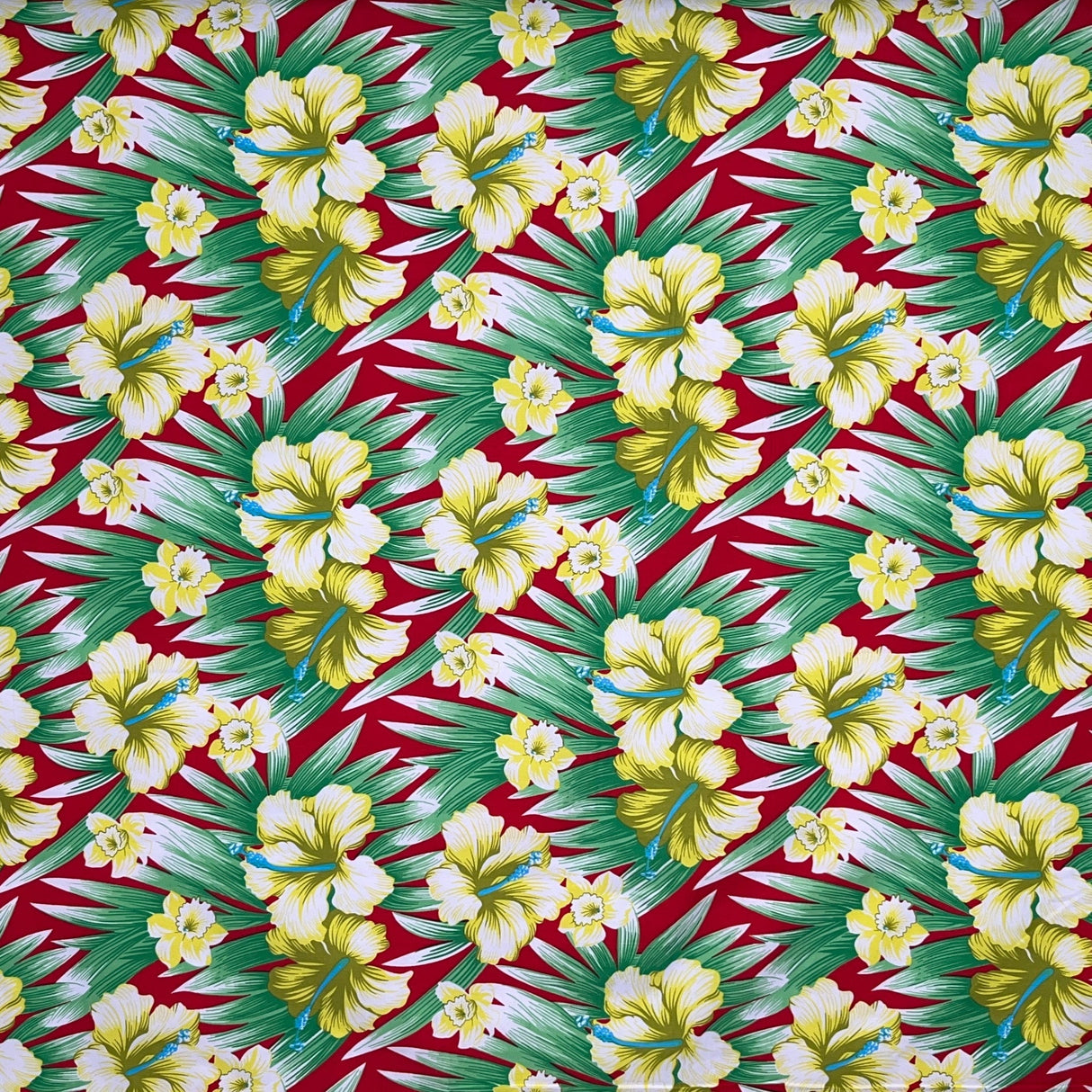 Polyester Fabric Hibiscus Floral Print