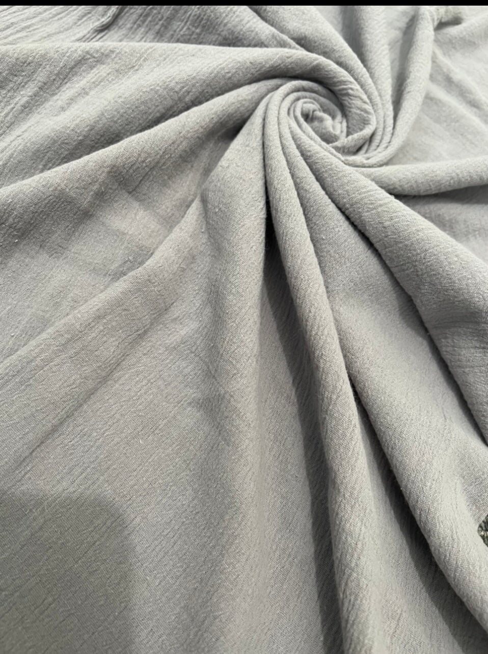 Gray Crinkle Cotton Gauze