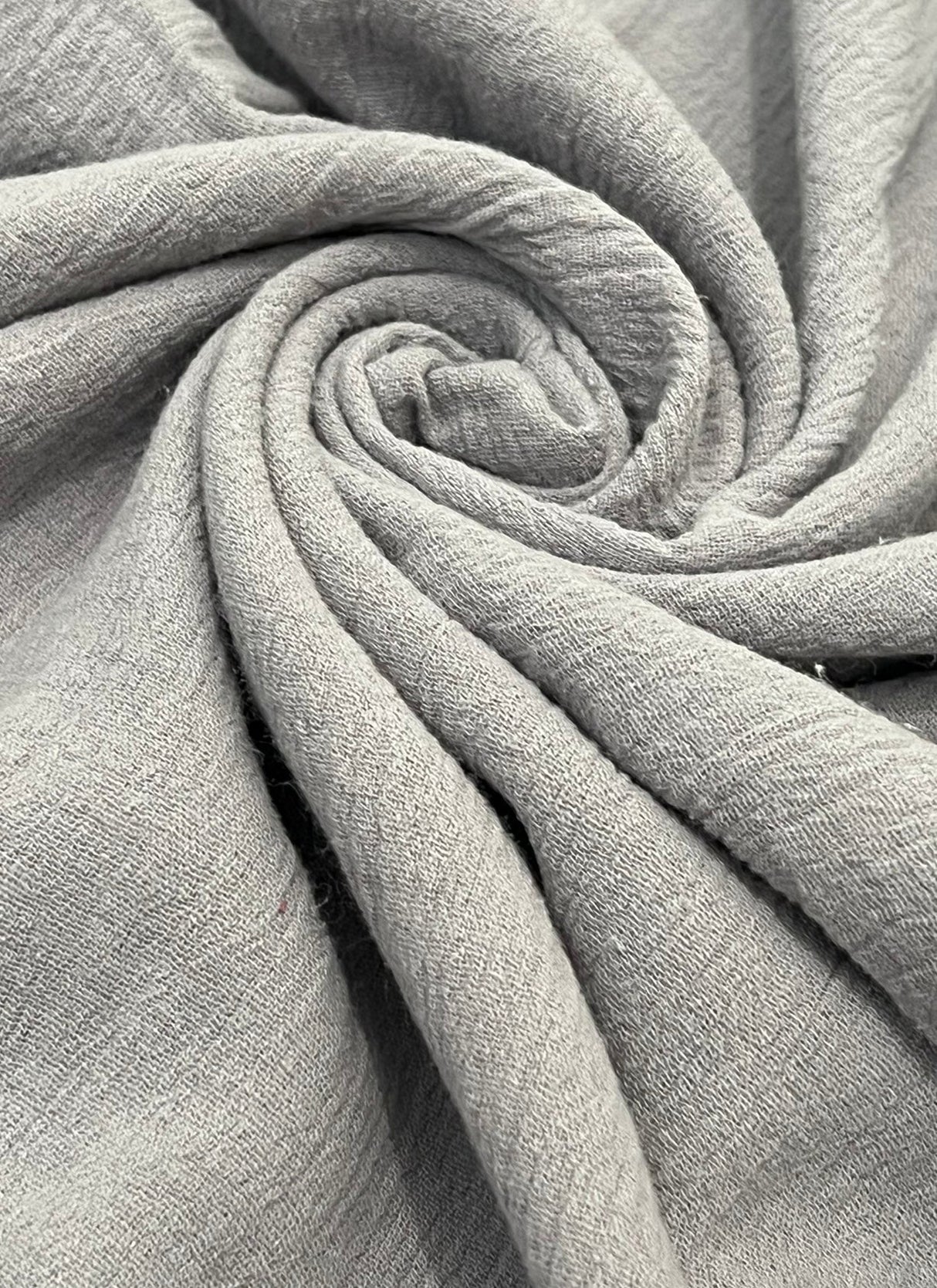 Gray Crinkle Cotton Gauze