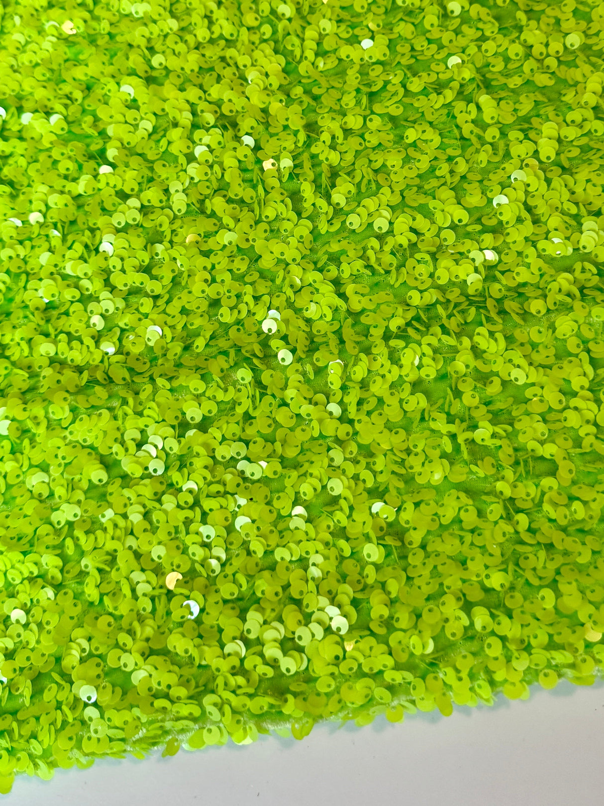 Sequin on Velvet Neon Green