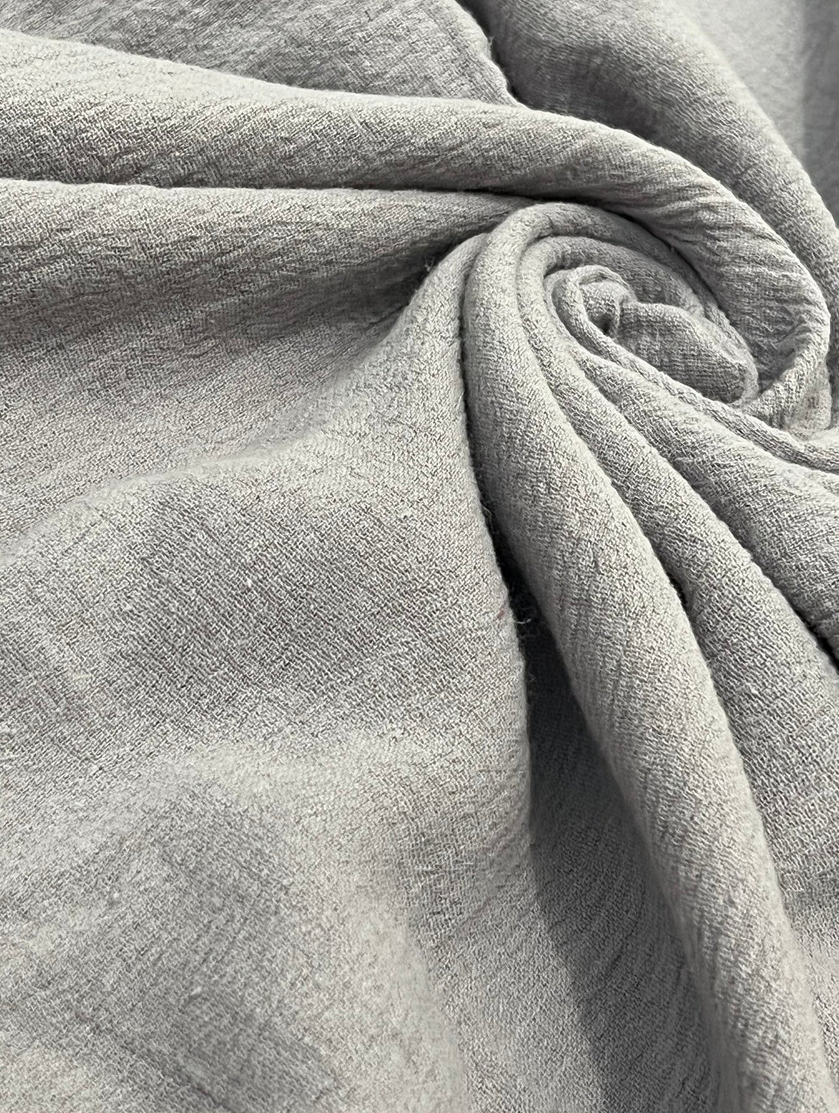 Gray Crinkle Cotton Gauze
