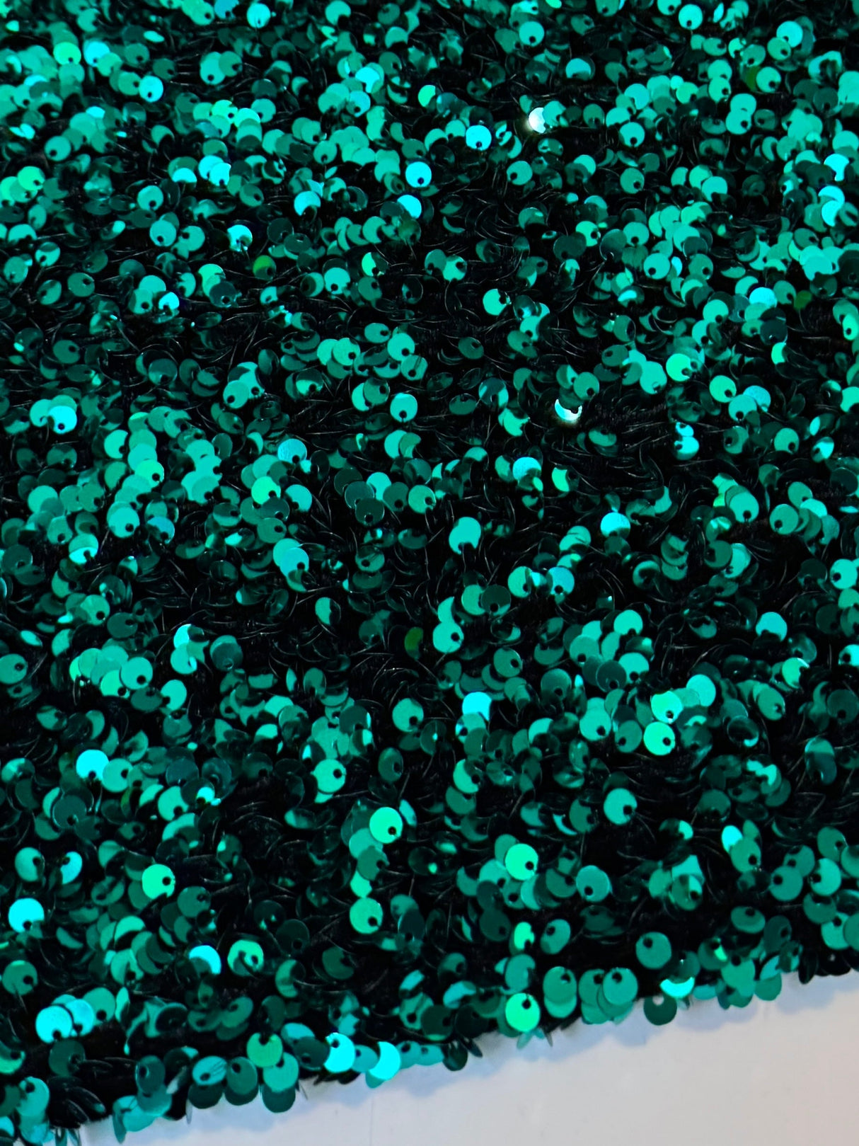 Teal Blue Sequin on Velvet