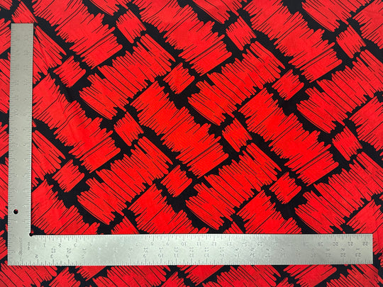 1 Yard ITY Knit Geometric Fabric – Lightweight Stretch Fabric with Bold Print for Apparel Projects 58" 60" Width