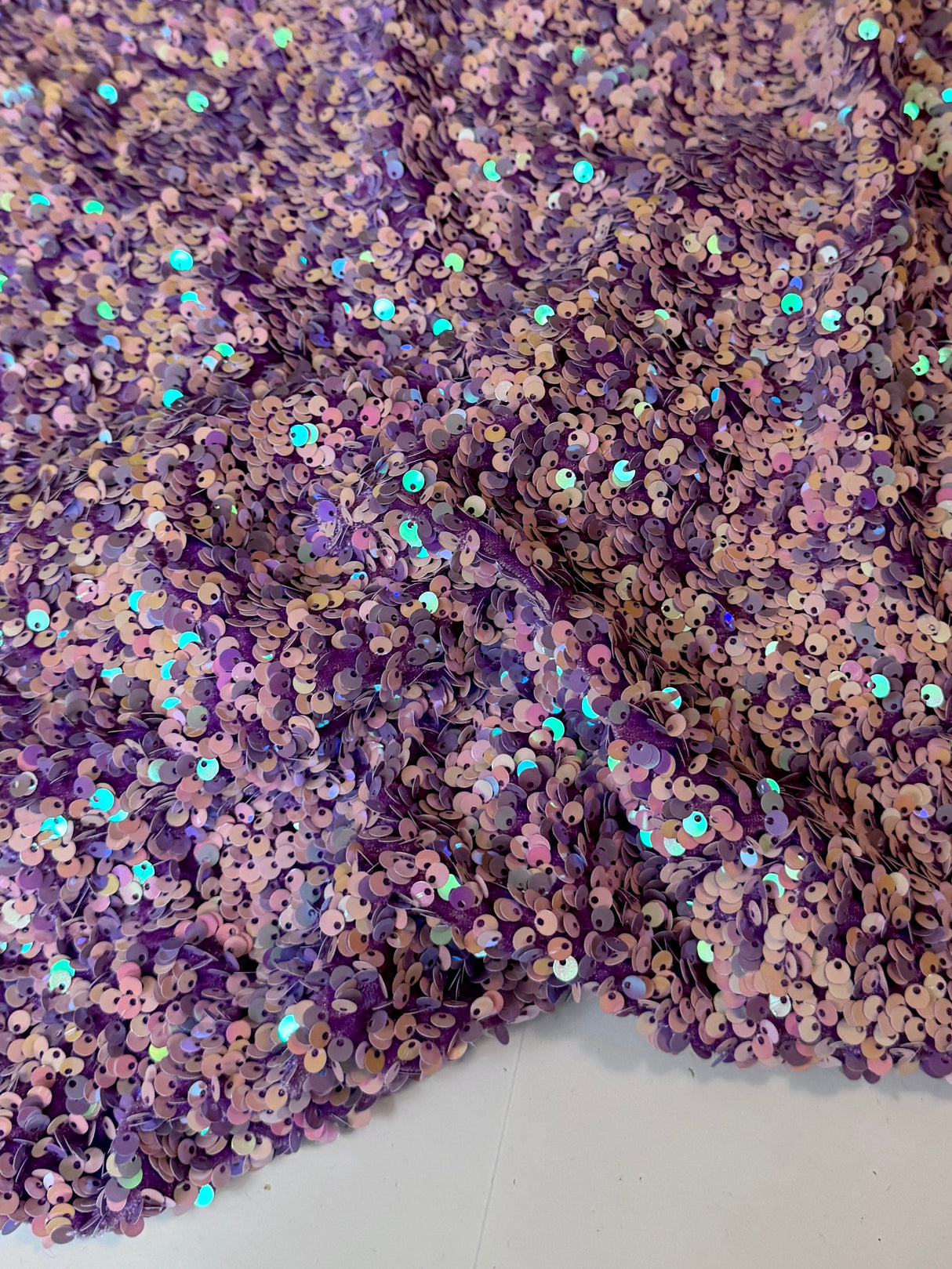 Stretch Sequin on Velvet Lilac