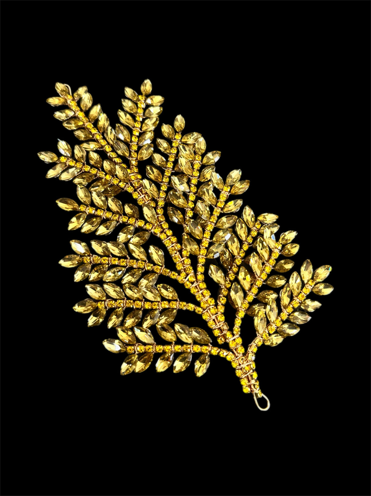 Gold Bridal Leaves Rhinestone Applique