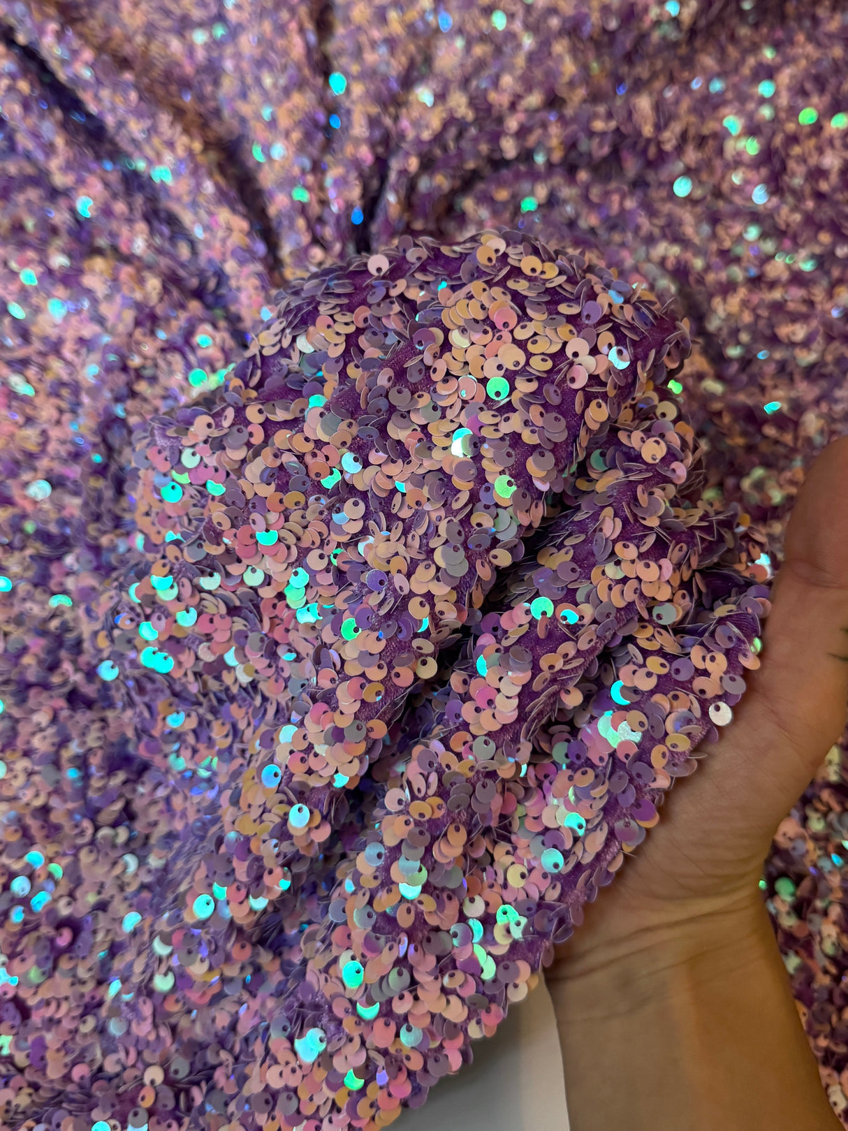 Stretch Sequin on Velvet Lilac