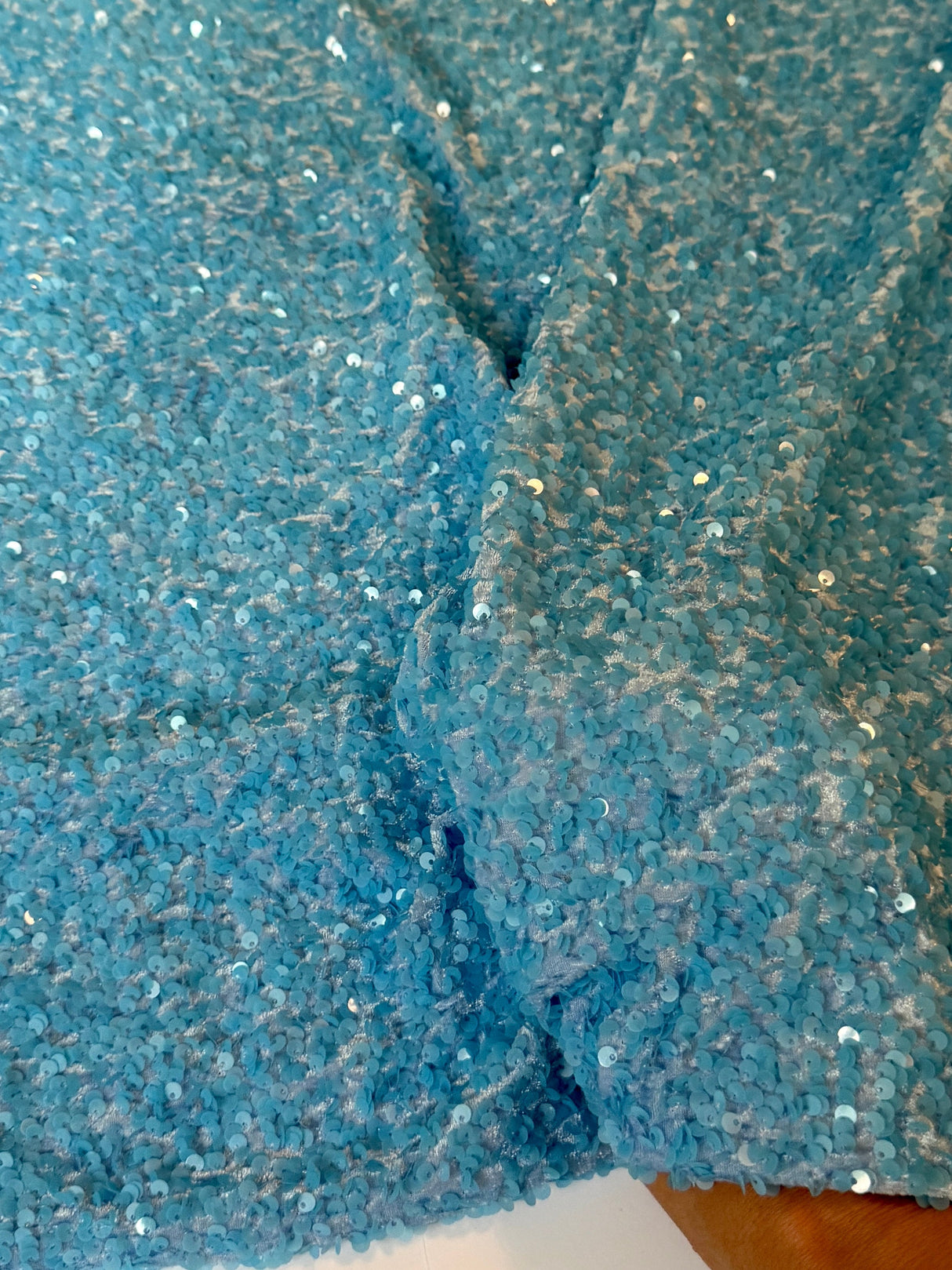 Aqua Blue Sequin on Velvet