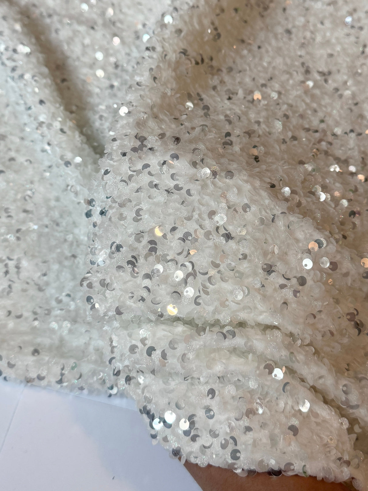 Sequin Velvet Off White