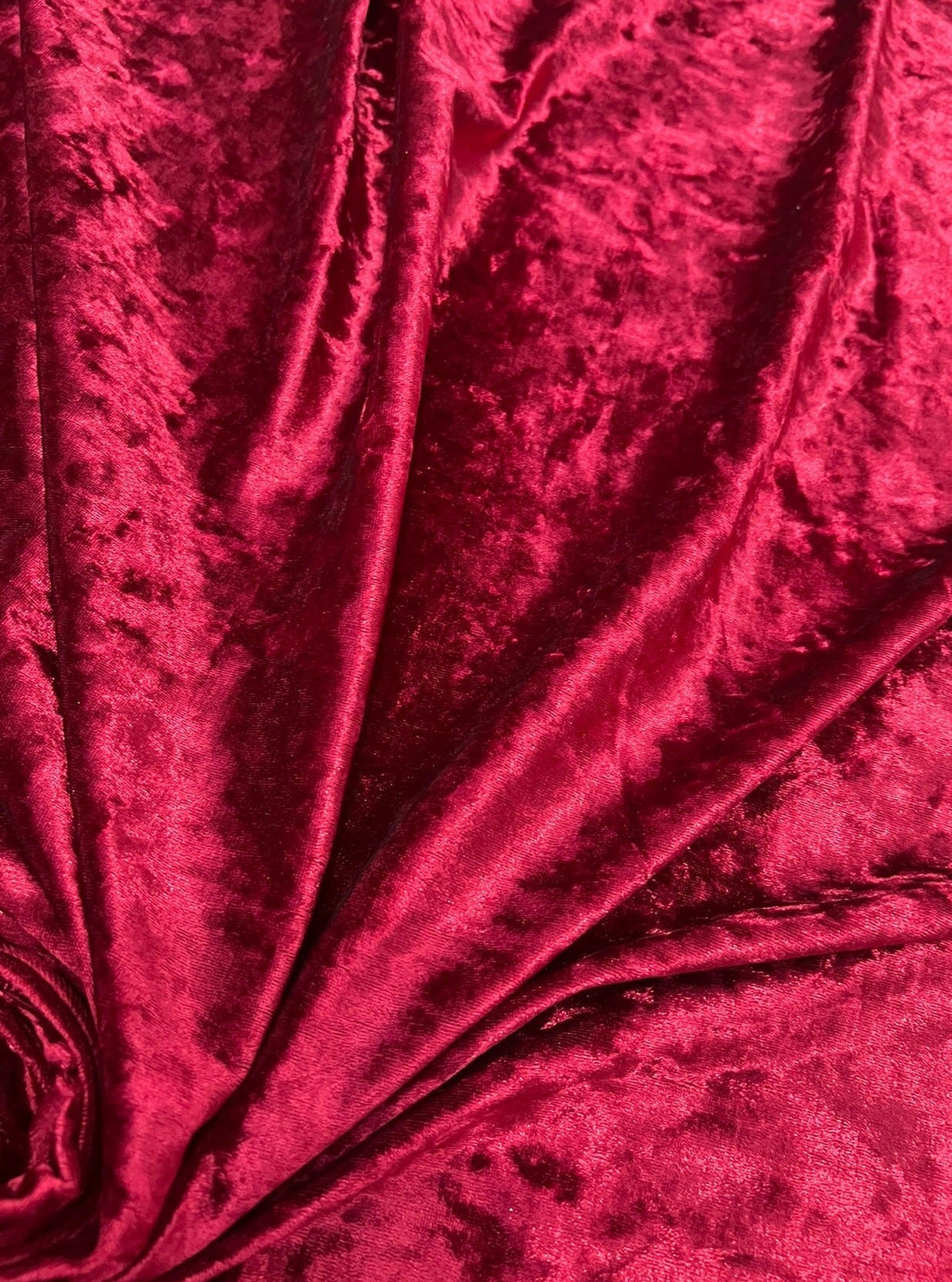 Stretch Crushed Velvet Burgundy