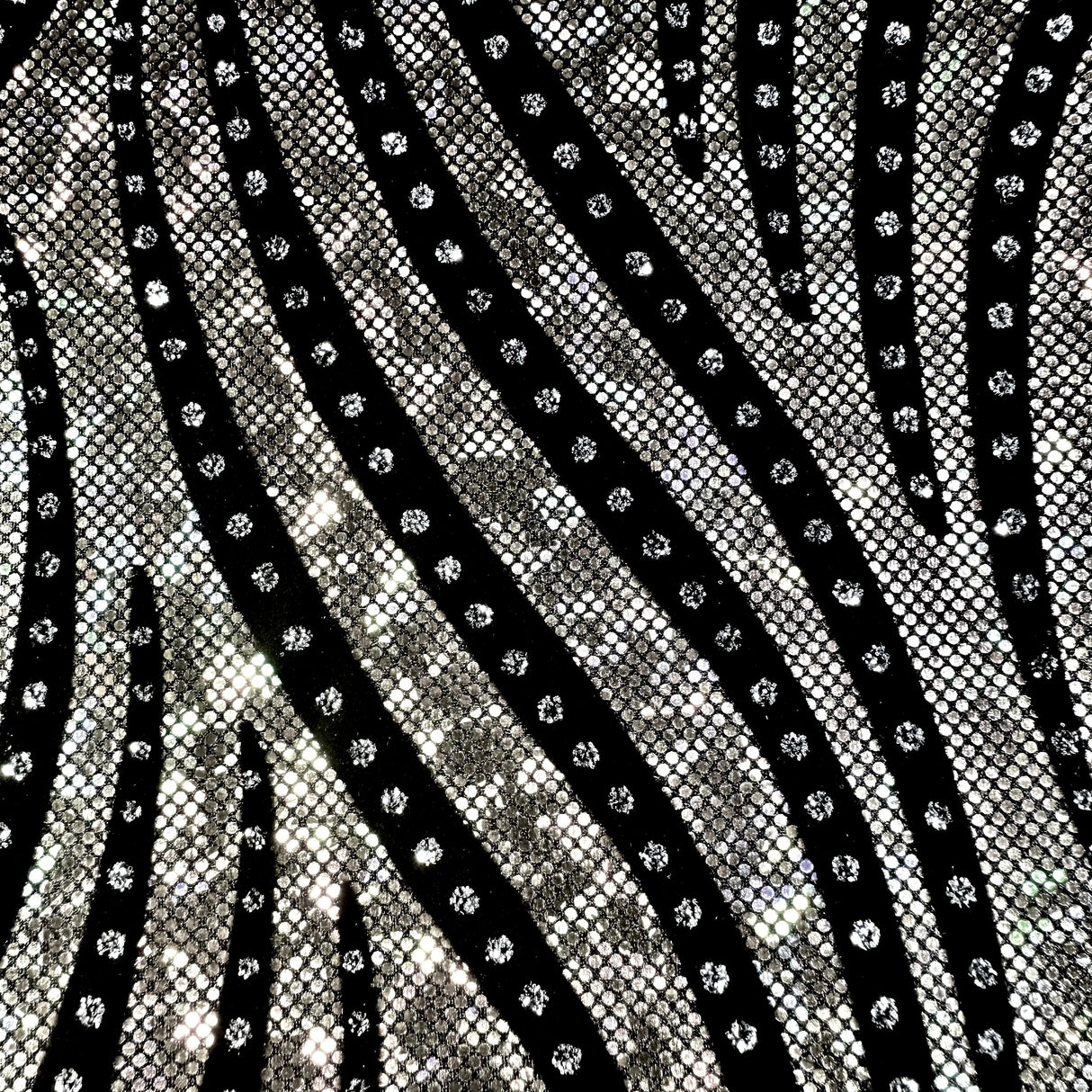 Nylon Spandex Zebra Flock Hologram Fabric