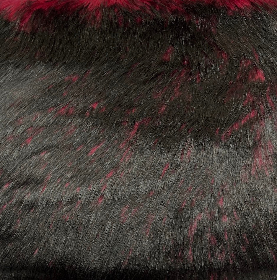 Husky Print Long Pile Shaggy Faux Fur Fabric - 50 Percent Acrylic 50 Percent Polyester Fabric, Husky Print, 60" Width, 2" Pile Length (1 Yard)