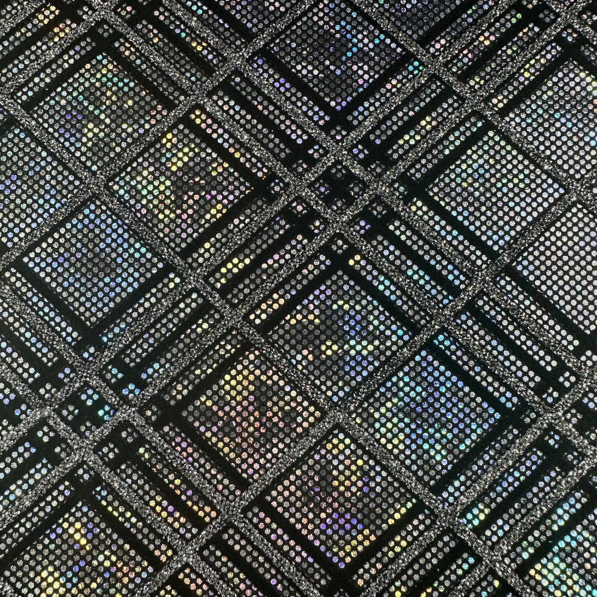Nylon Spandex Hologram Flocking Glitter Fabric 60"