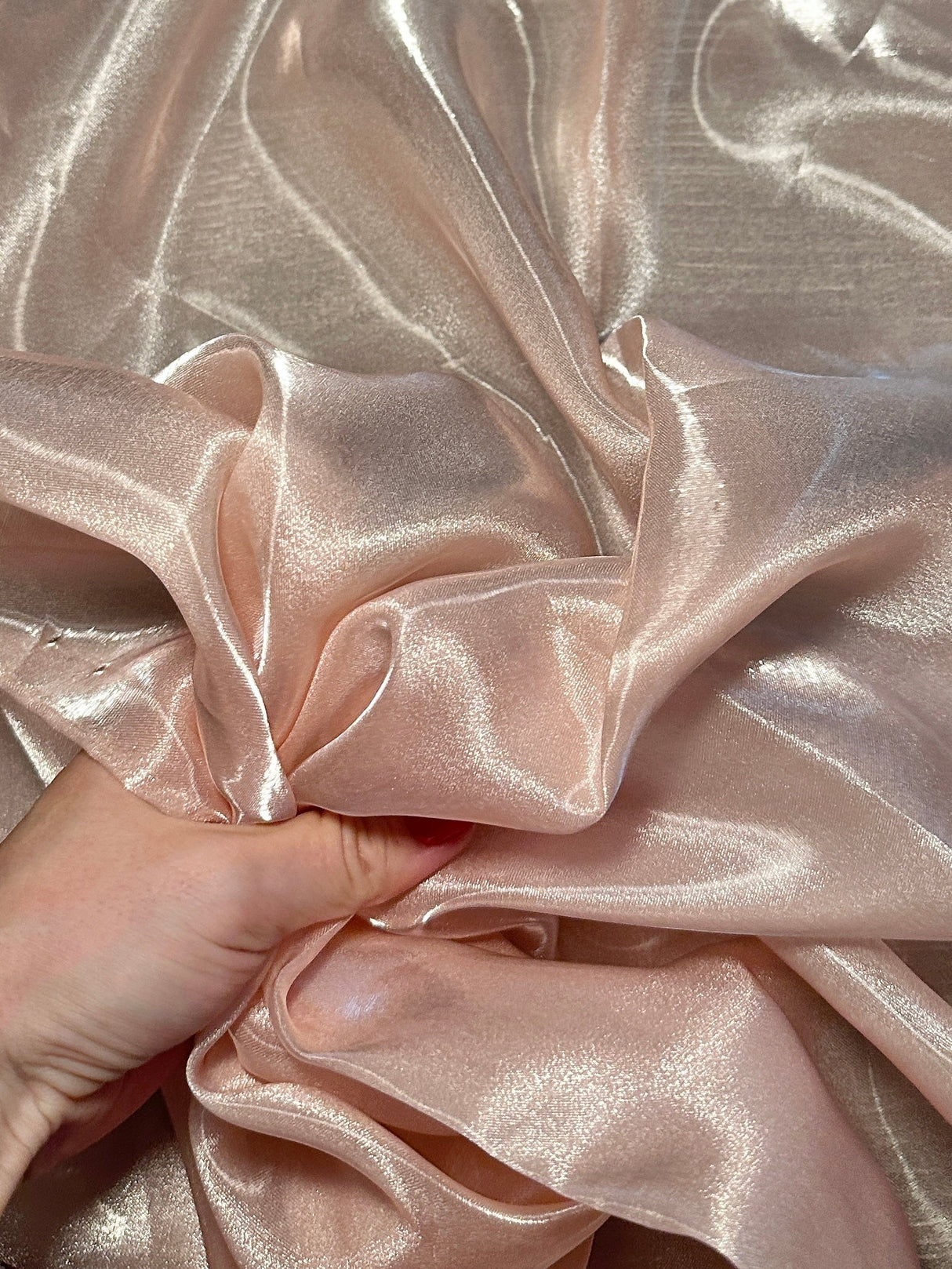 Liquid Shimmery Organza in Blush Pink