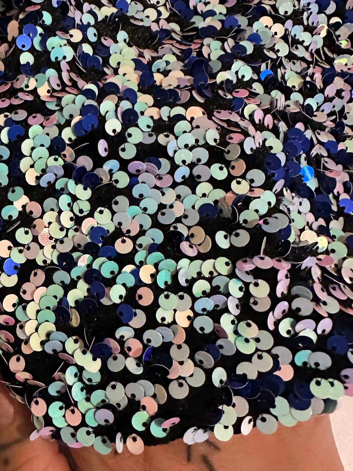Stretch Sequin on Velvet Mermaid Blue