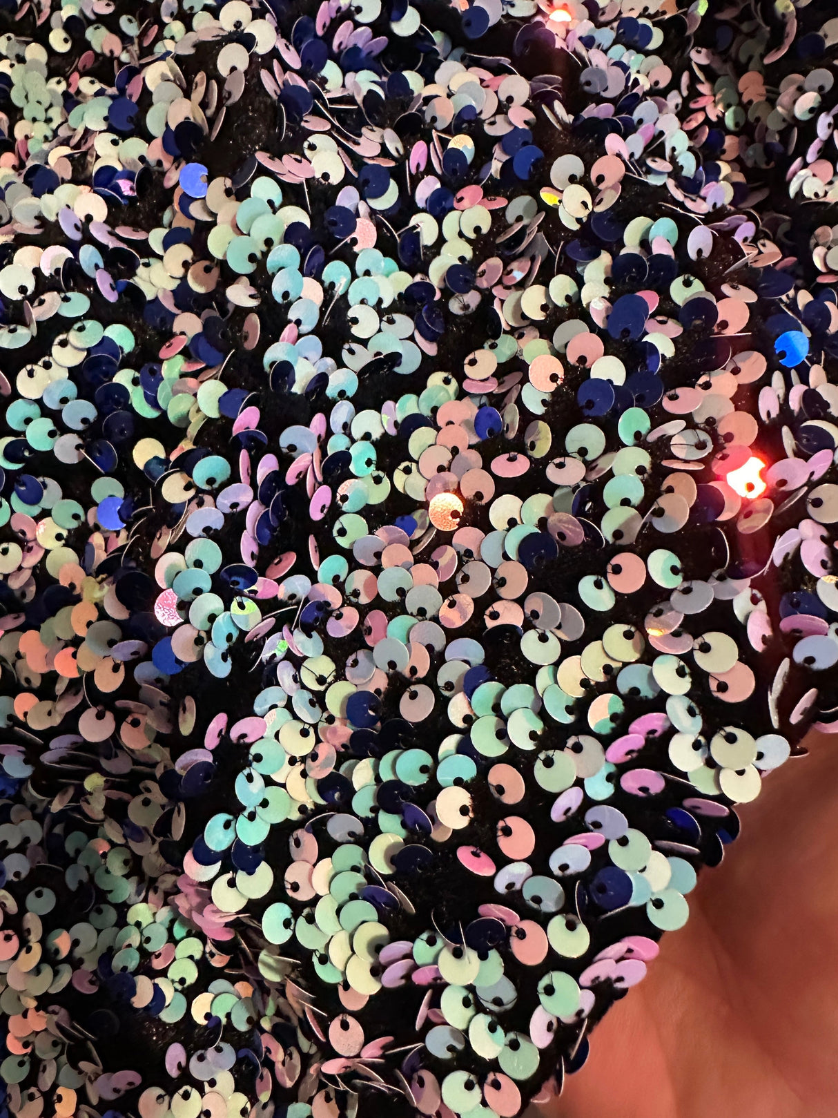 Stretch Sequin on Velvet Mermaid Blue