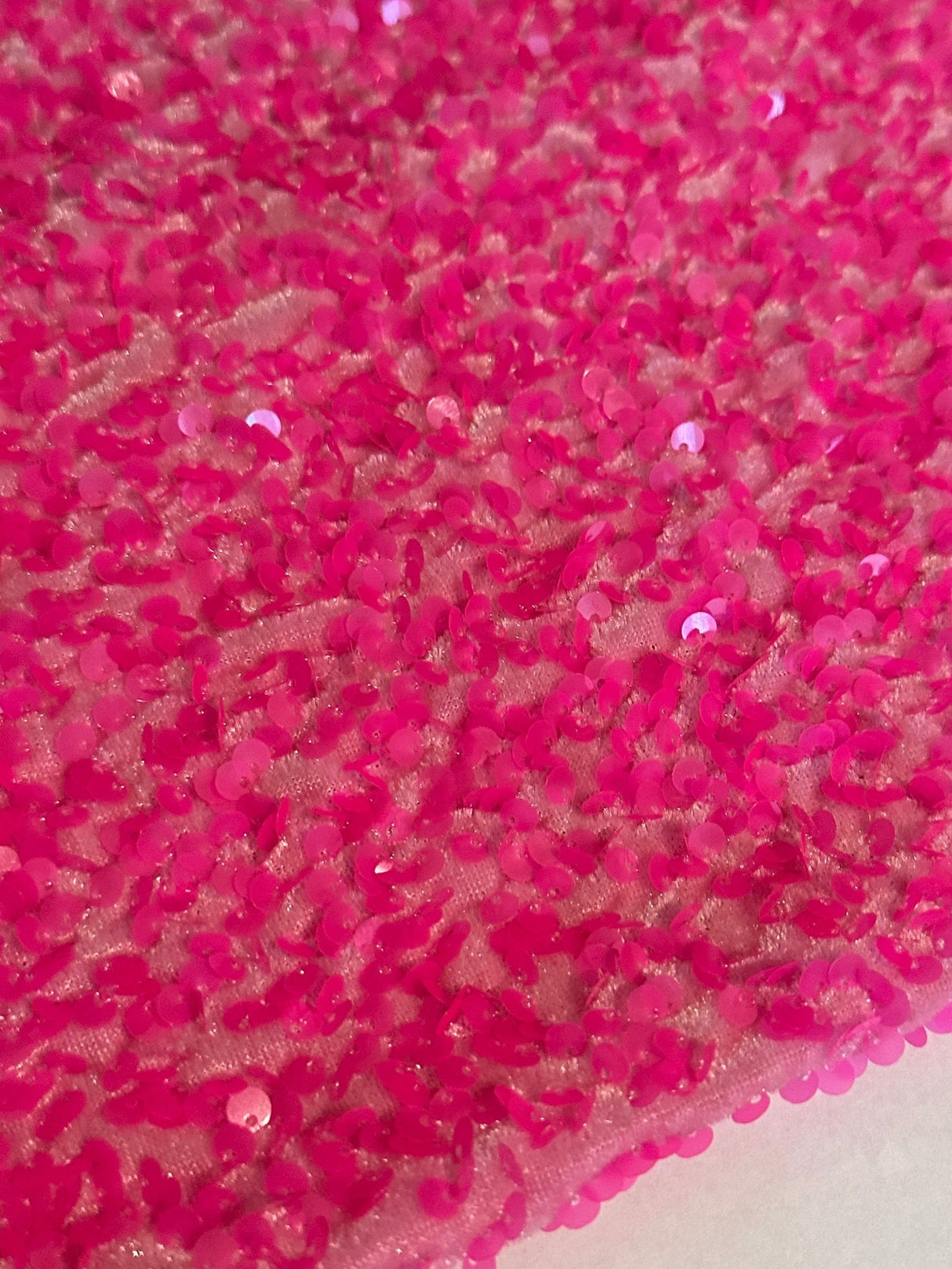 Sequin Velvet Neon Pink