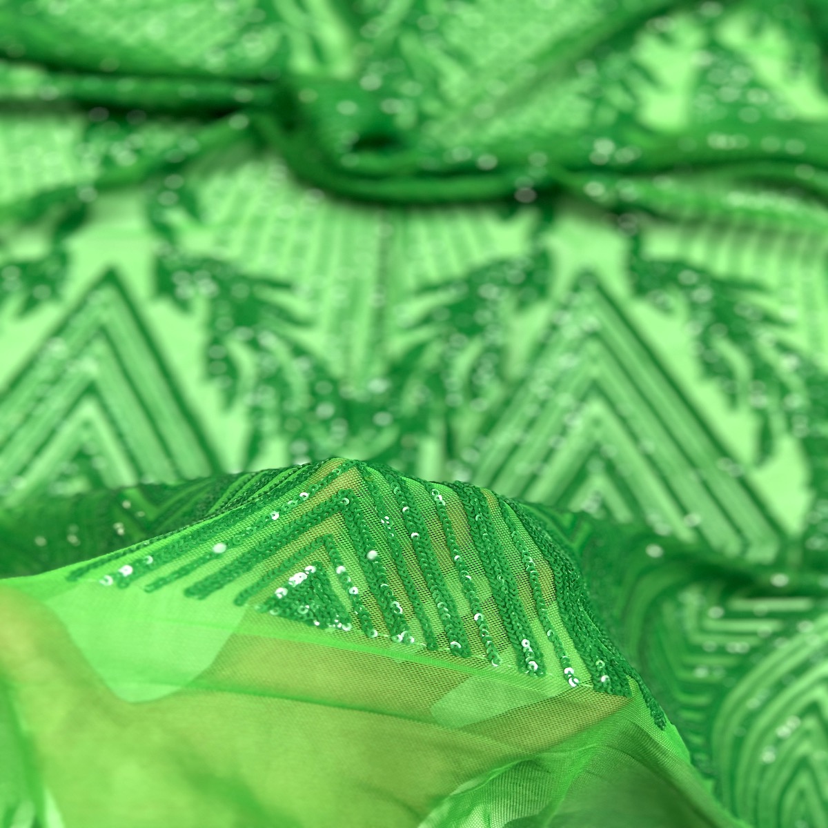 Stretch Sequins Fabric Alpica Geometric