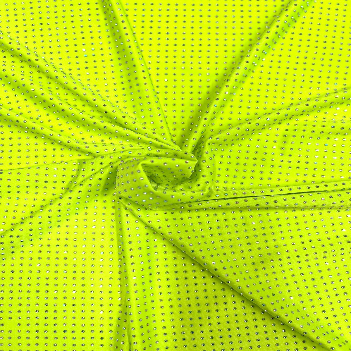 Iridescent AB Rhinestone Spandex Fabric - 85% Polyester 15% Spandex, 54" Width (1 Yard)