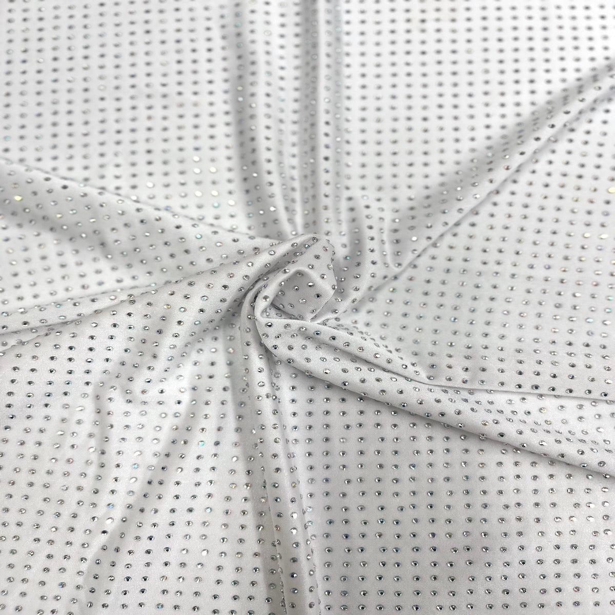 Rhinestone Spandex Fabric Iridescent AB