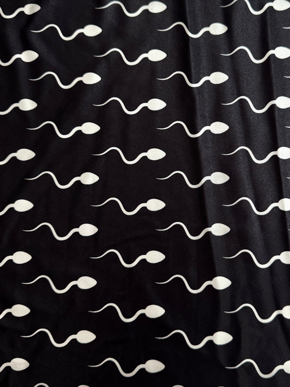 Printed Nylon Spandex Black Fastest Swimmer
