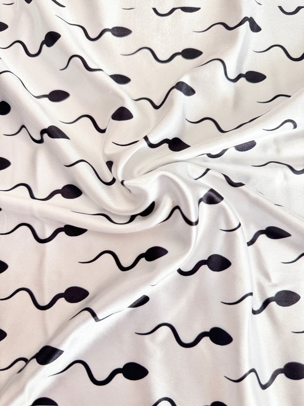 Printed Nylon Spandex White Fastest Swimmer