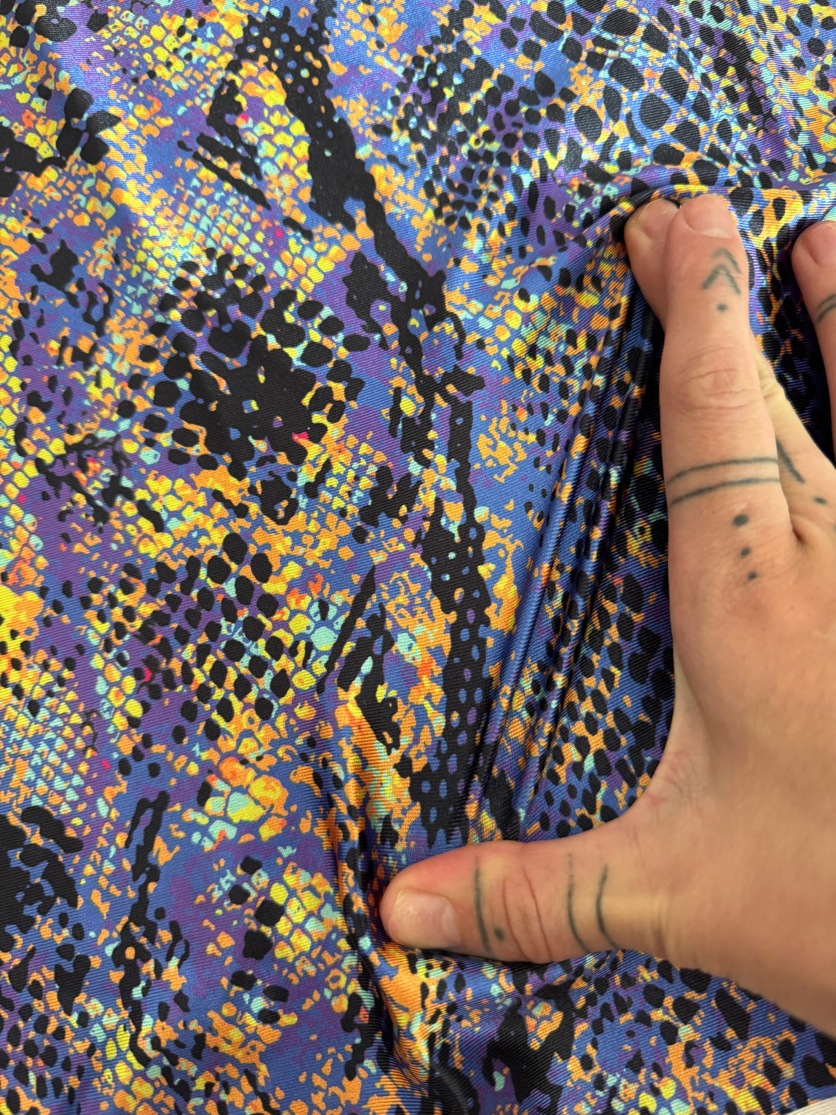 Printed Nylon Spandex Purple Snake