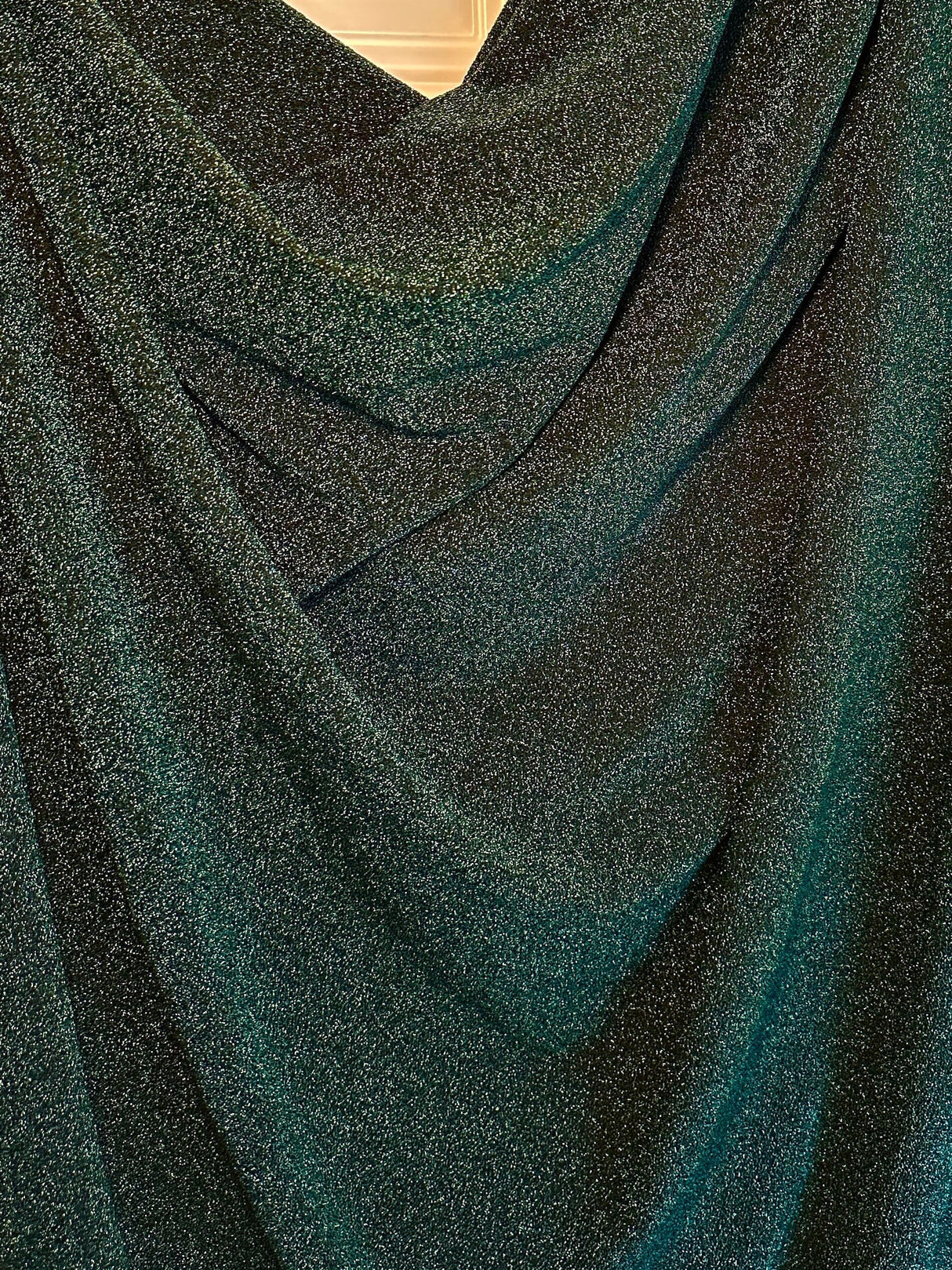 Stretch Glitter Lurex Jersey Hunter Green