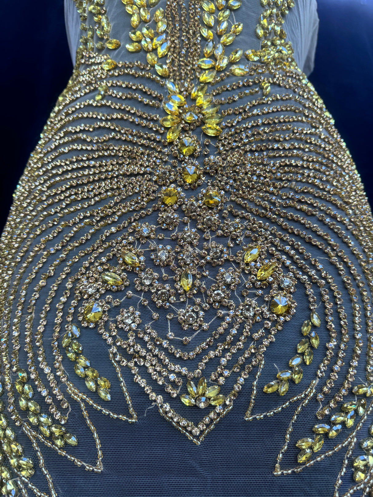 Gold Rhinestone Bodice Appliqué