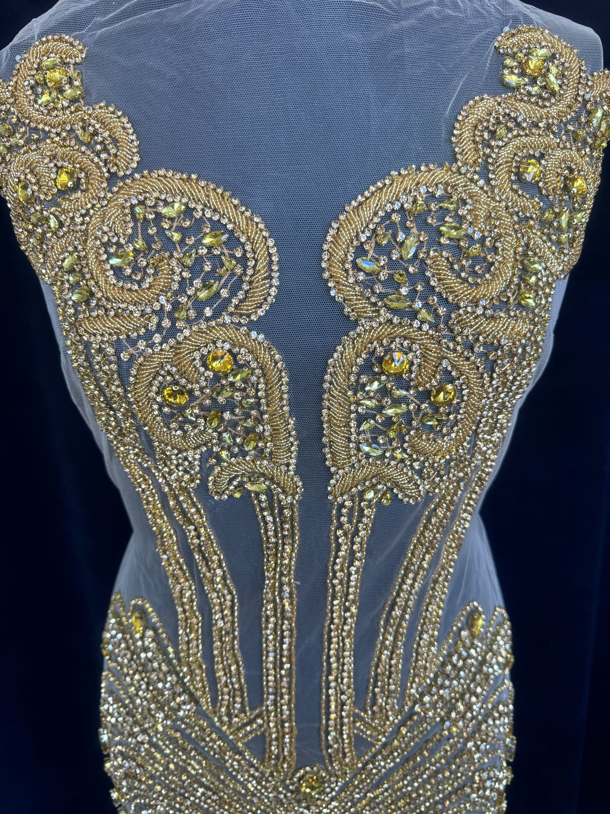 Gold Rhinestone Bodice Appliqué
